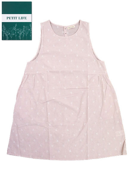 PETIT LIFE 婦人刺繍チュニックエプロン かぶりタイプ