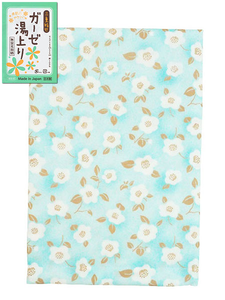 三重袷せ ガーゼ湯上り 花つばき