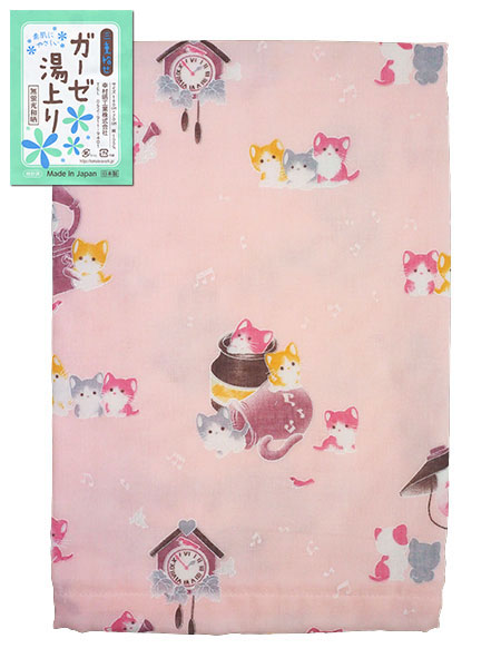 三重袷せ ガーゼ湯上り ねこ