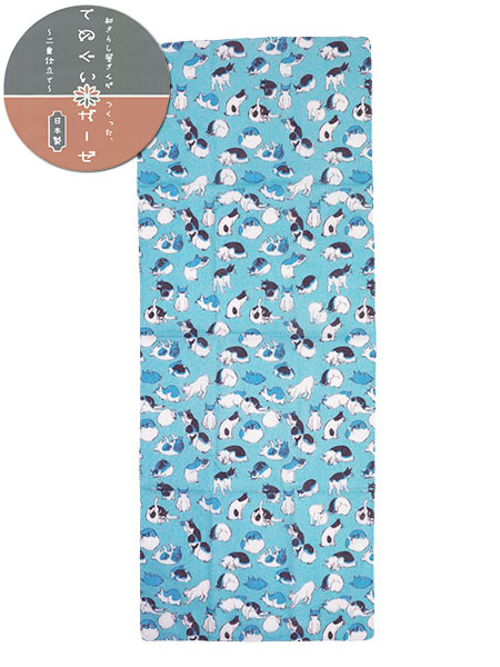 プリントてぬぐい　江戸ねこづくし