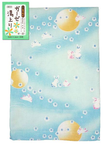 三重袷せ ガーゼ湯上り 月うさぎ