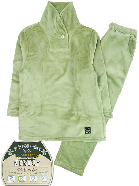 NERUGY 婦人長袖・長パンツパジャマ シアバター加工 マイヤーフリース かぶりタイプ