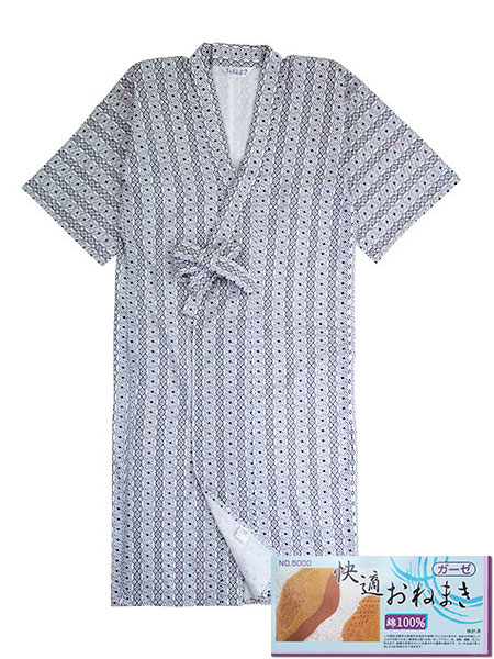 快適おねまき 紳士ガーゼネマキ 綿100% おまかせ柄