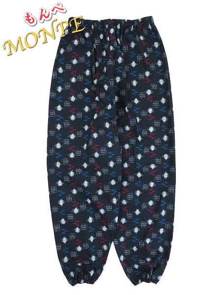 婦人 かすり調プリントもんぺ シロタマ柄 綿100% 日本製