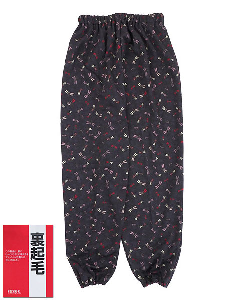 婦人和柄プリントスムース裏起毛もんぺ