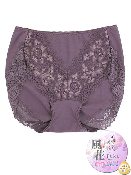 Creos(クレオス)風花(Fuka)婦人デザインショーツ 綿混 シルクプロテイン加工