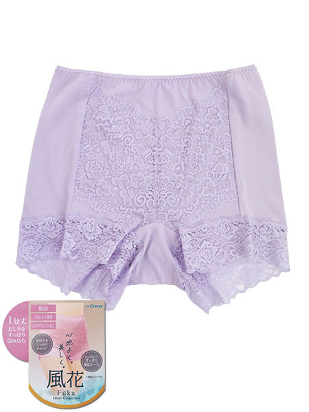 Creos(クレオス)風花(Fuka)婦人デザインショーツ 1分丈 綿混 シルクプロテイン加工