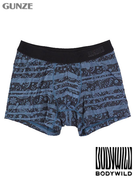 グンゼ BODYWILD 紳士ボクサーパンツ(前とじ) ペイズリー柄 ジャカードパターン 日本製