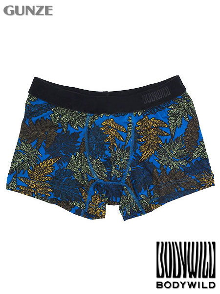グンゼ BODYWILD 紳士ボクサーパンツ(前とじ) 吸汗速乾 リーフカモ柄