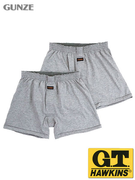 グンゼ G.T.HAWKINS(GTホーキンス)紳士ニットトランクス(前あき) 無地 2枚組