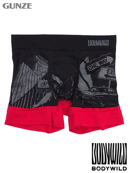 グンゼ BODYWILD 紳士ボクサーパンツ(前とじ) 3D立体成型 シティ柄