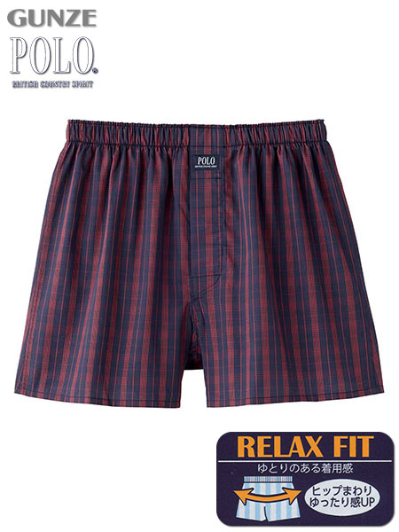 グンゼ POLO(ポロ) 紳士トランクス(前あき)　チェック柄
