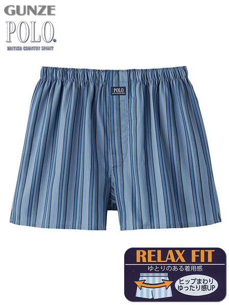 グンゼ POLO(ポロ) 紳士トランクス(前あき) ストライプ柄