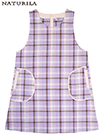 NATURILA ラン型かぶりエプロン チェック柄の詳細画面へ