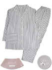 NERUGY 婦人長袖・長パンツパジャマ ストライプ柄 綿100% 先染めシーチングの詳細画面へ