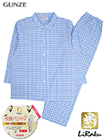 グンゼ LiRaku(リラク)婦人長袖・長パンツパジャマ チェック柄 綿100%先染サッカー 襟付きの詳細画面へ