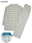 グンゼ 婦人長袖・長パンツパジャマ 吸汗速乾 着る珪藻土 チェック柄 サッカー素材の詳細画面へ