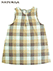 NATURILA ラン型かぶりエプロン ブロックチェック柄の詳細写真Ａ